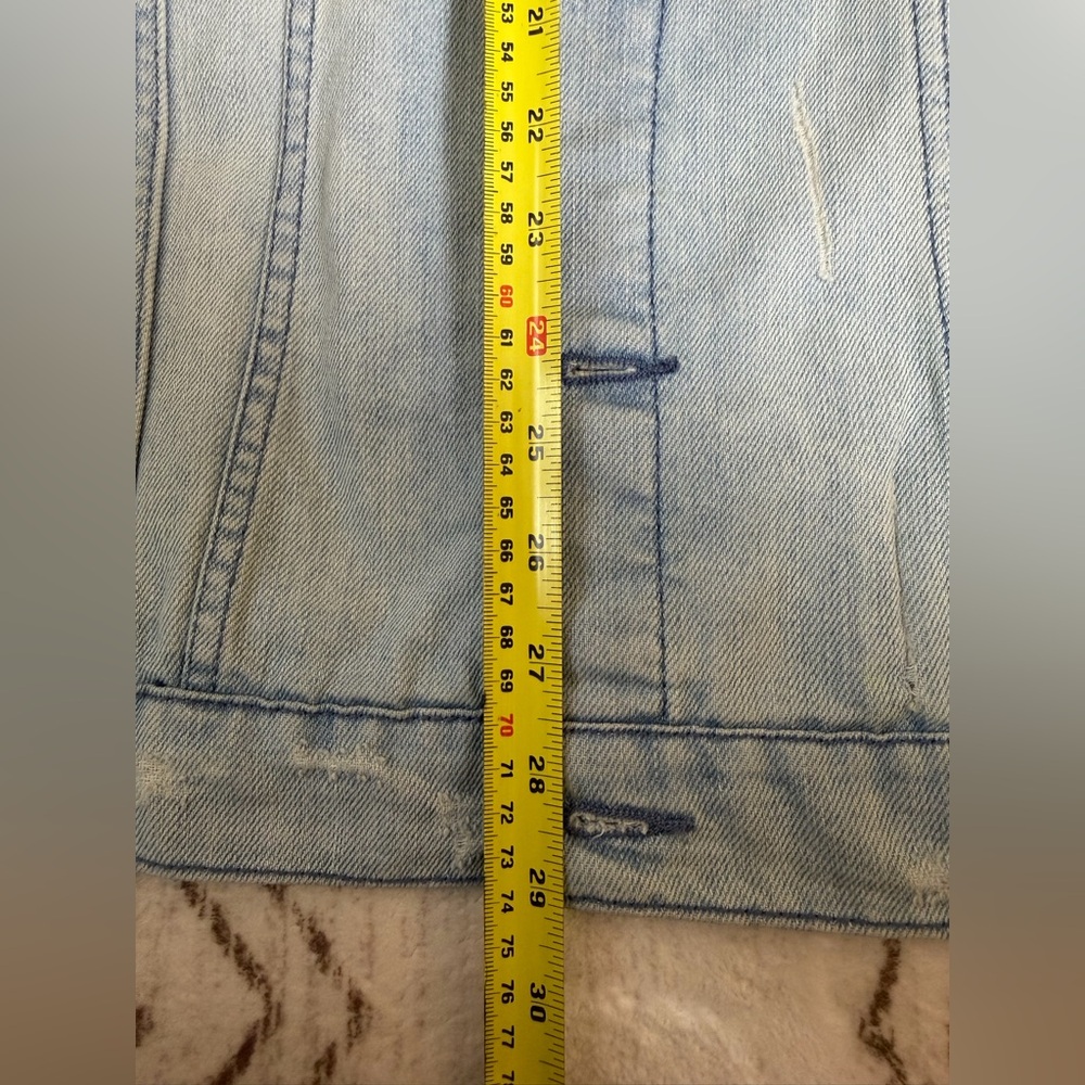 JayWalker Light Blue Distressed Denim Trucker Jacket - Picture 10 of 12